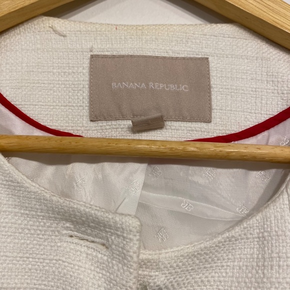 Banana Republic Woven Cotton White Old Money Blazer Jacket Size 2 - Picture 4 of 6